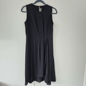 NWOT Rachel Roy Womens XS Black Sleeveless Long Tunic Top Sheer Side Panel Hem